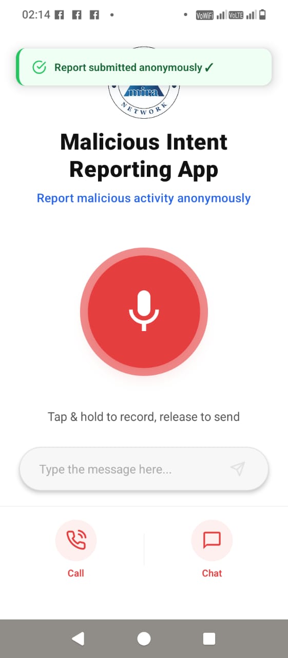 MIRA App Interface